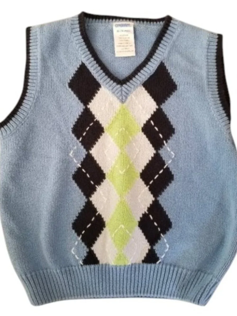 GYMBOREE Blue Argyle Knit Sweater Vest Boys 18-24 months